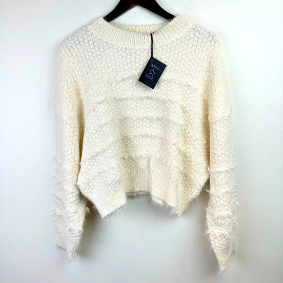 AREA STARS Ivory Fringe Knit Sweater for Women - Picture 3 of 8
